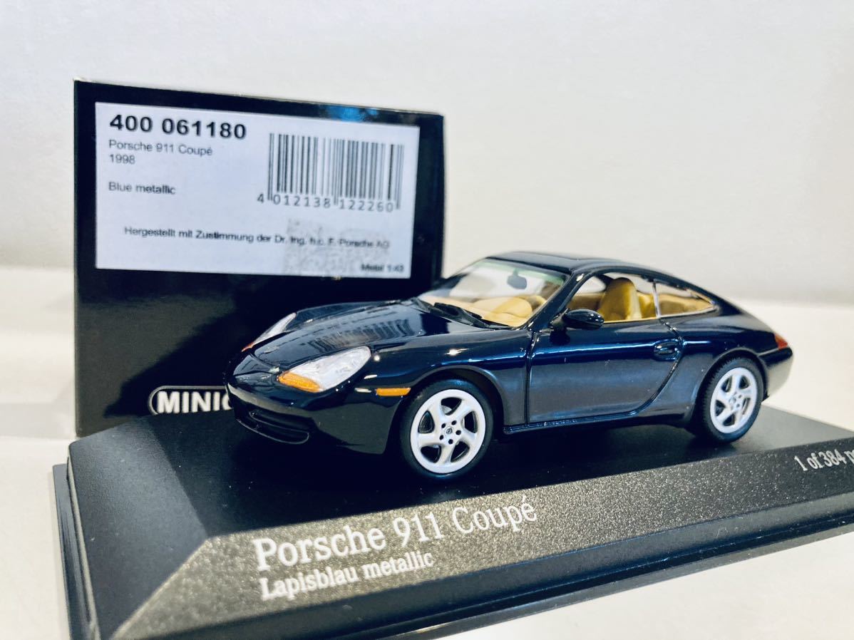 【送料無料】1/43 Minichamps Porsche ポルシェ 911 Coupe 1998 (996 early) Blue metallic_画像1