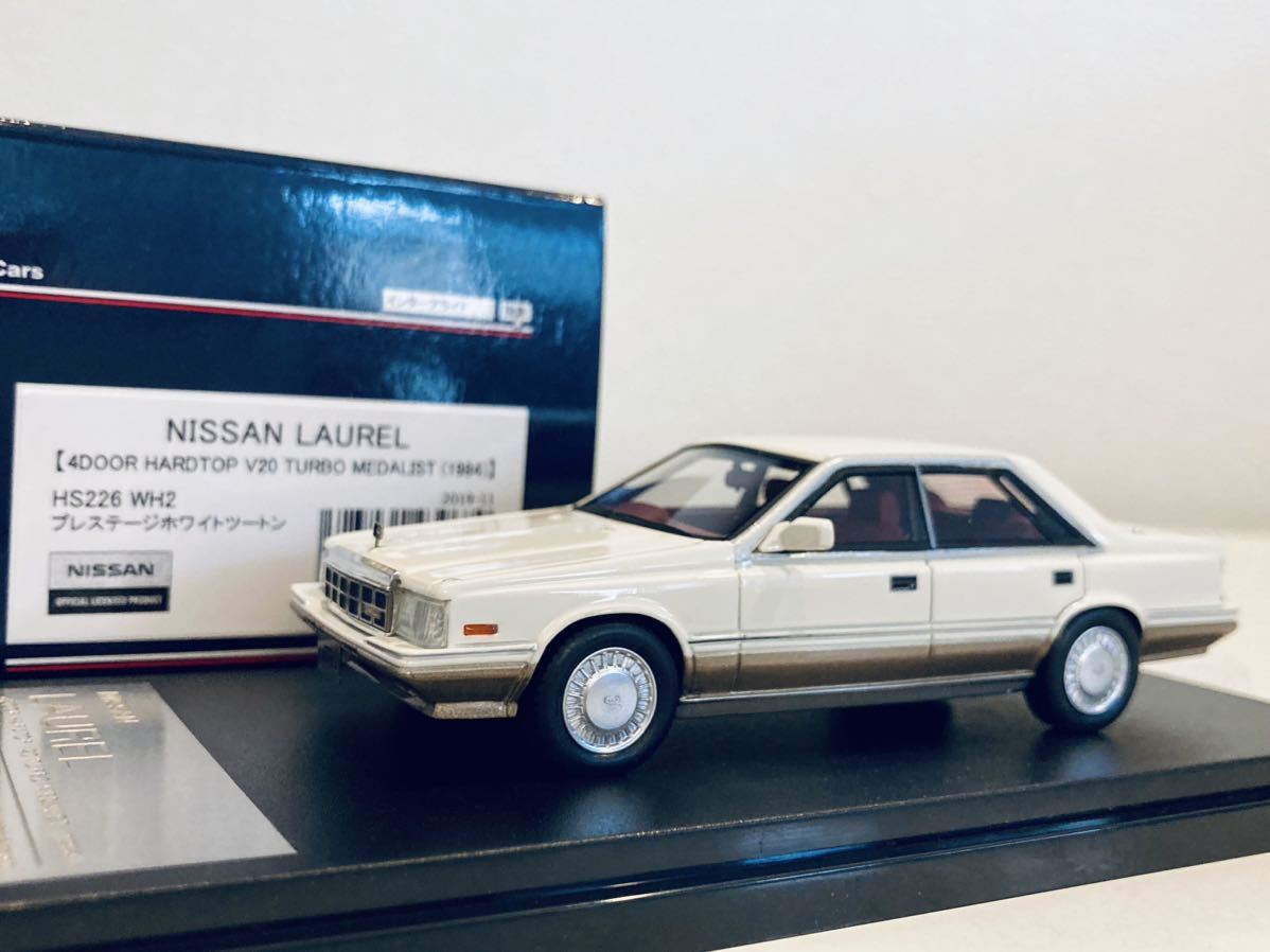 【送料無料】1/43 ハイストーリー 日産 ローレル 4ドア ハードトップ (C32) V20 ターボ メダリスト 1984 プレステージホワイトツートン_画像1