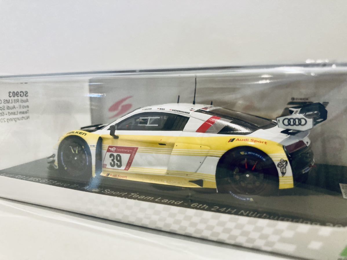 【送料無料】1/43 Spark Audi アウディ R8 LMS GT3 evoⅡ #39 Audi Sports Team Land 6th Nurburgring 2023_画像2