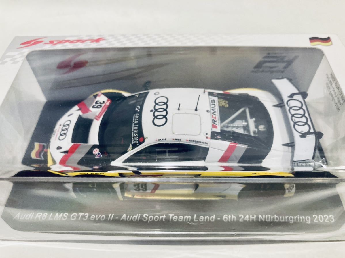 【送料無料】1/43 Spark Audi アウディ R8 LMS GT3 evoⅡ #39 Audi Sports Team Land 6th Nurburgring 2023_画像5