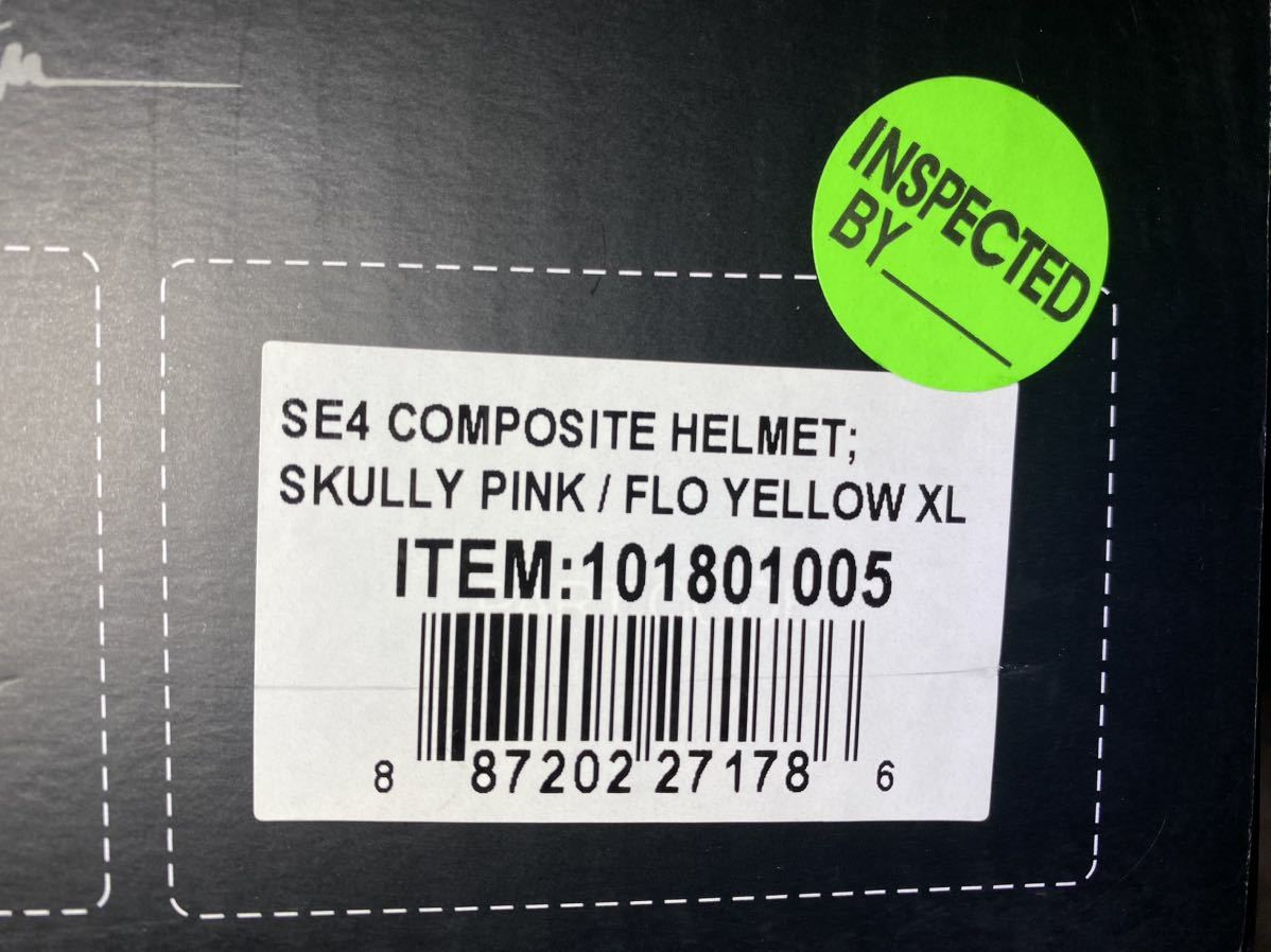  Troy Lee дизайн SE4 XL размер off-road шлем Troy Lee Designs SE4 COMPOSITE HELMET; SKULLY PINK / FLO YELLOW XL