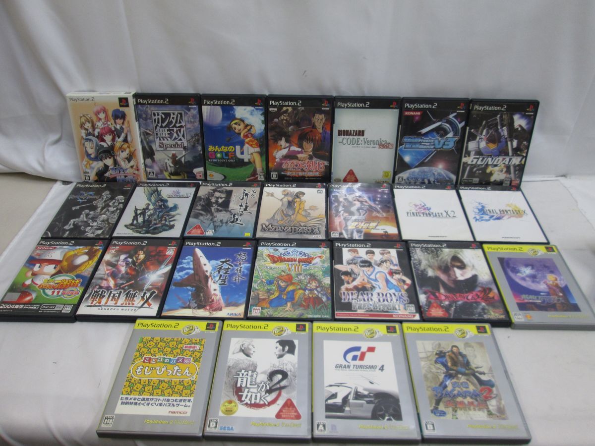 25 送100サ 0228$G03 PS2 シルバー本体セット メモリーカード付きとコンパクトジョイスティック PS2ソフト25本セット 中古品_画像5