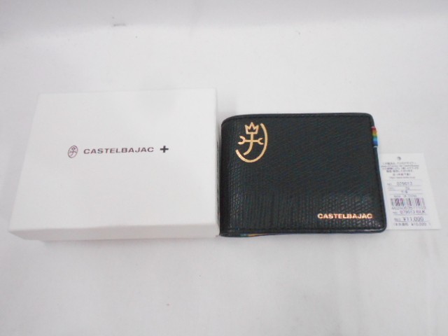 76 отправка 60sa0211$D20 CASTEL BAJAC Castelbajac двойной бумажник черный б/у товар 