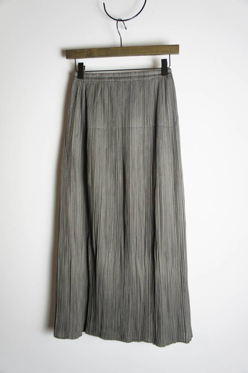 美品 正規 PLEATS PLEASE プリーツプリーズ ISSEY MIYAKE イッセイミヤケ ロング スカート パンツ PP82-JG813 カーキ サイズ1 本物 130O_画像1