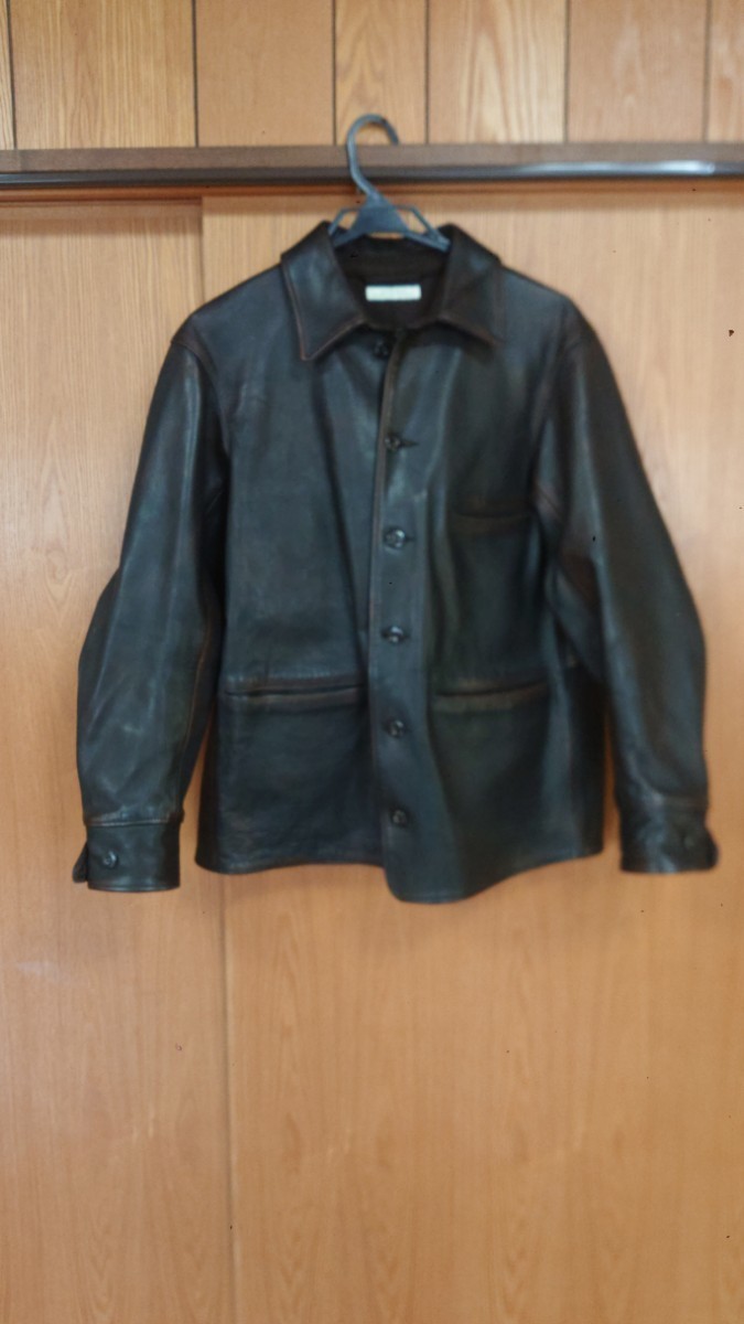 OLD JOE（オールドジョー）HORSEHIDE AUTOMOBILE COAT (192OJ-JK07) PATINA BROWN カーコート 茶芯 レザー ジャケット 馬 ホース_画像2