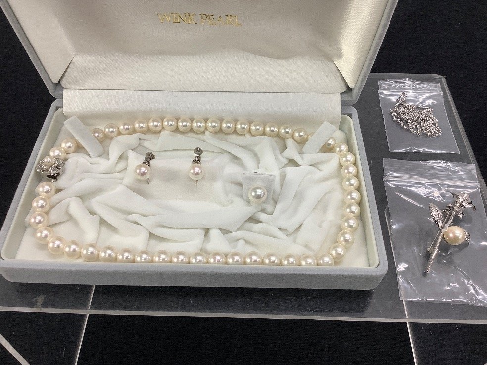 アクセサリー WINK PEARL ウインクパール ネックレス イヤリング ブローチ まとめ SILVER刻印 ACBF 中古品_画像4