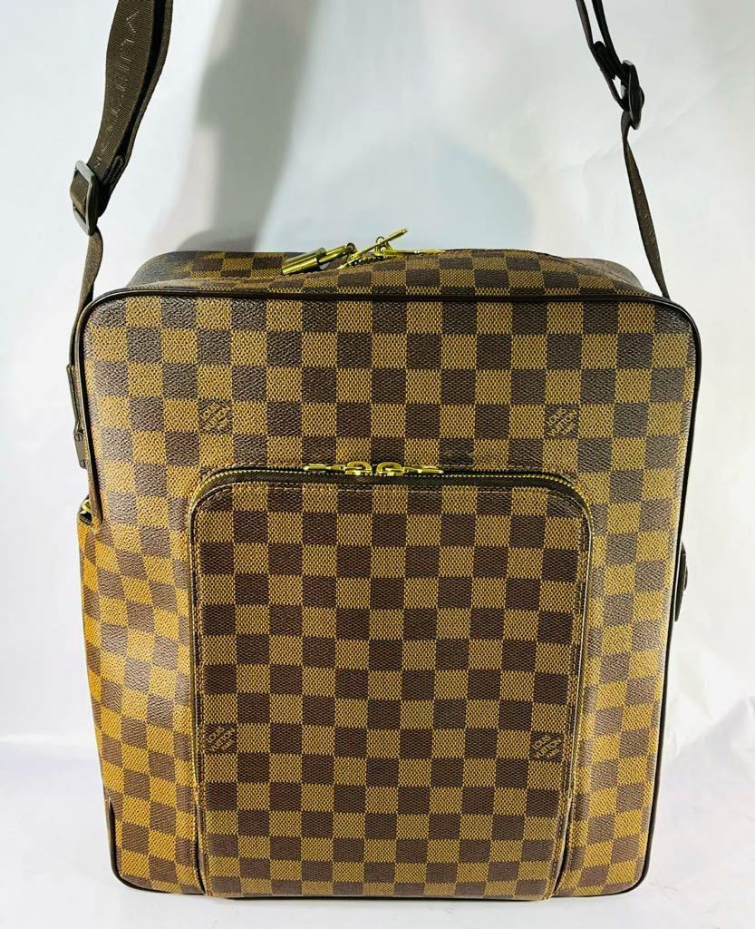 ◇★美品 ルイヴィトン LOUIS VUITTON ダミエ ショルダーバッグ オラフ GM ダミエ エベヌ N41440 メンズバッグ旅行バッグ ほぼ未使用保管品