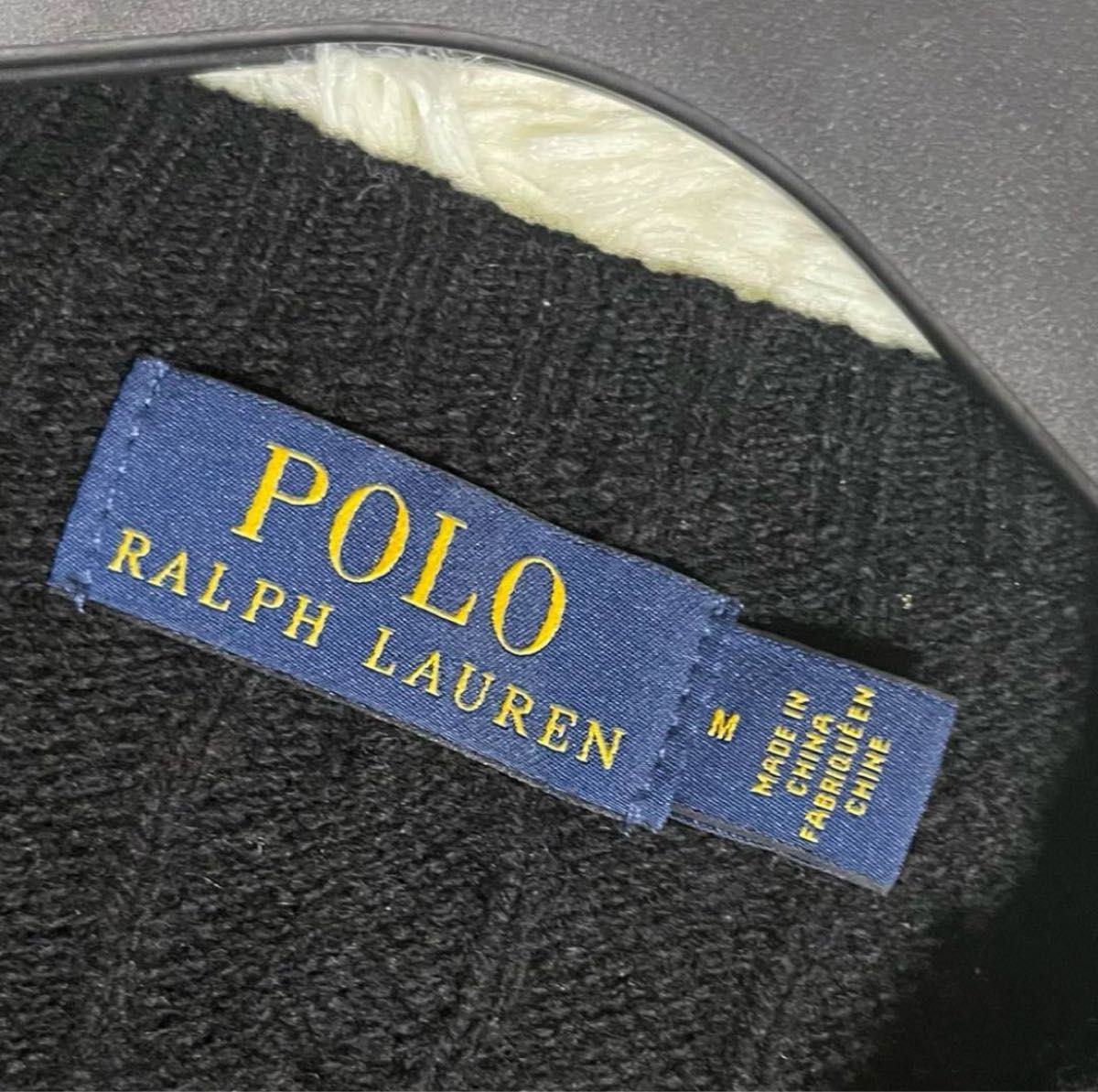 POLO RALPH LAUREN ポロラルフローレン　ケーブルニット　ウールカシミヤ　現行タグ　刺繍ロゴ　薄手　長袖セーター　黒