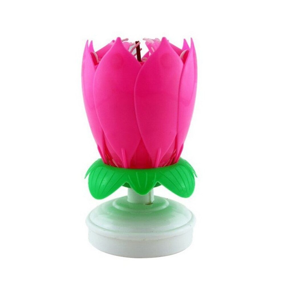 1 piece fashion lotus flower festival music birthday cake candle equipment ornament music party lotus. candle 