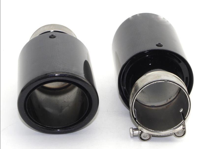 AKRAPOVIC manner real carbon made muffler cutter 2 piece set exit outer diameter 101.( polishing carbon, stainless steel inside layer pipe ) installation inside diameter designation possibility 