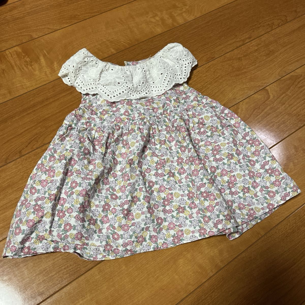 Petit main プティマイン ワンピース 花柄 チュニック ブラウス トップス 半袖 長袖  女の子 子供服 ベビー服