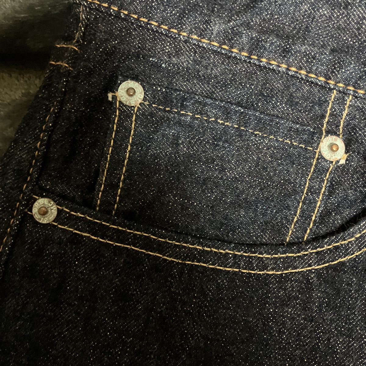 美品 オアスロウ 105 オリジナルスタンダード ジーンズ デニム　orSlow 105 ORIGINAL STANDARD DENIM 3 L インディゴ パンツ アメカジ_画像3