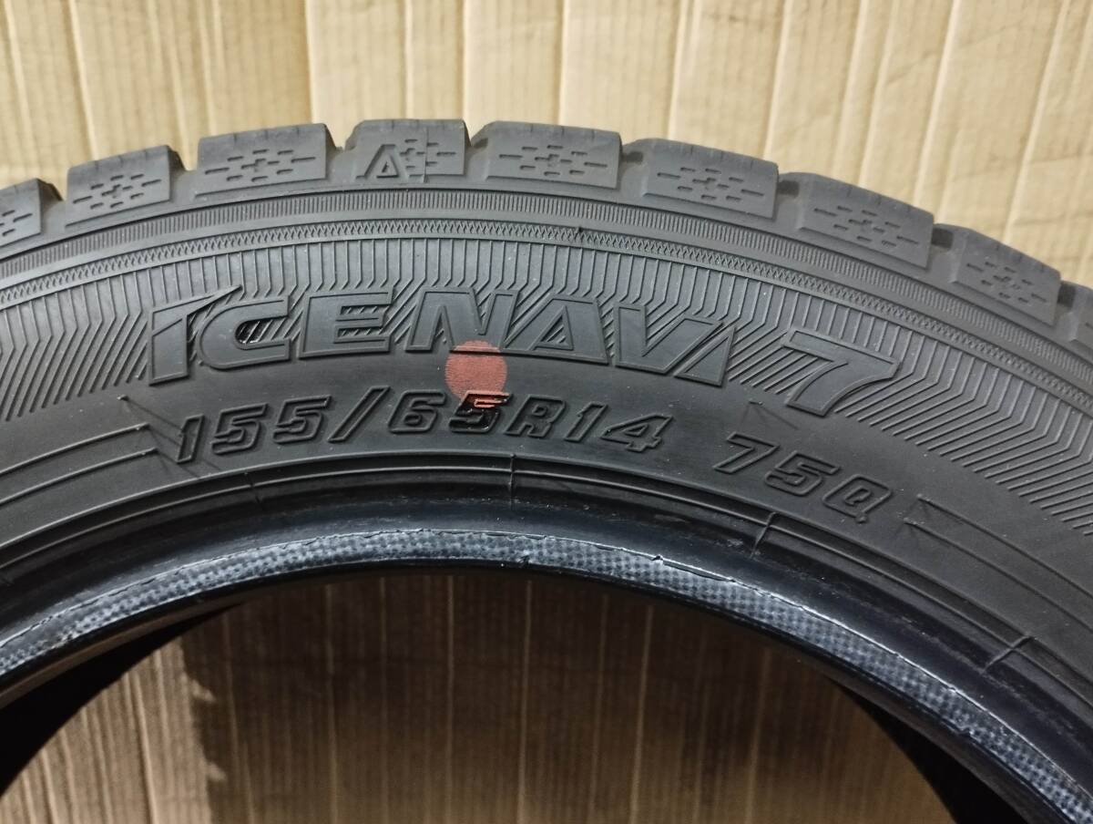 スタッドレスタイヤ 155/65R14 1本 グッドイヤー アイスナビ7 アルト ラパン スペーシア ワゴンR ミライース タント ムーヴ エッセ N-ONEの画像7