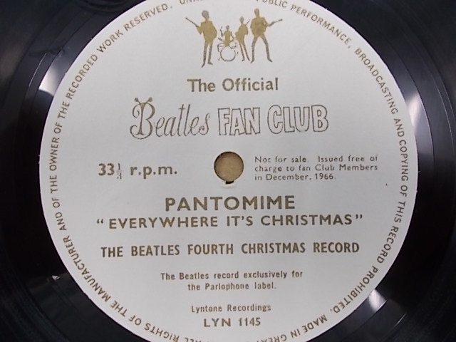 ●激レア/UK OFFICIAL FAN CLUB・非売品/BEATLES / PANTOMIME "EVERYWHERE IT'S CHRISTMAS" (LYN1145)ソノシート_画像5