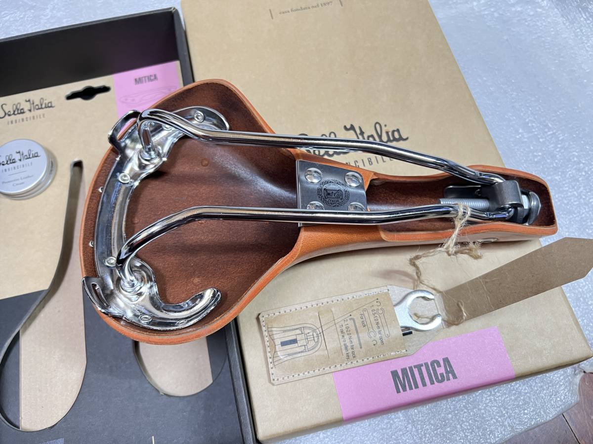 新品 箱入 セライタリア ミチカ SELLE ITALIA MITICA 本革サドル 茶 _画像7