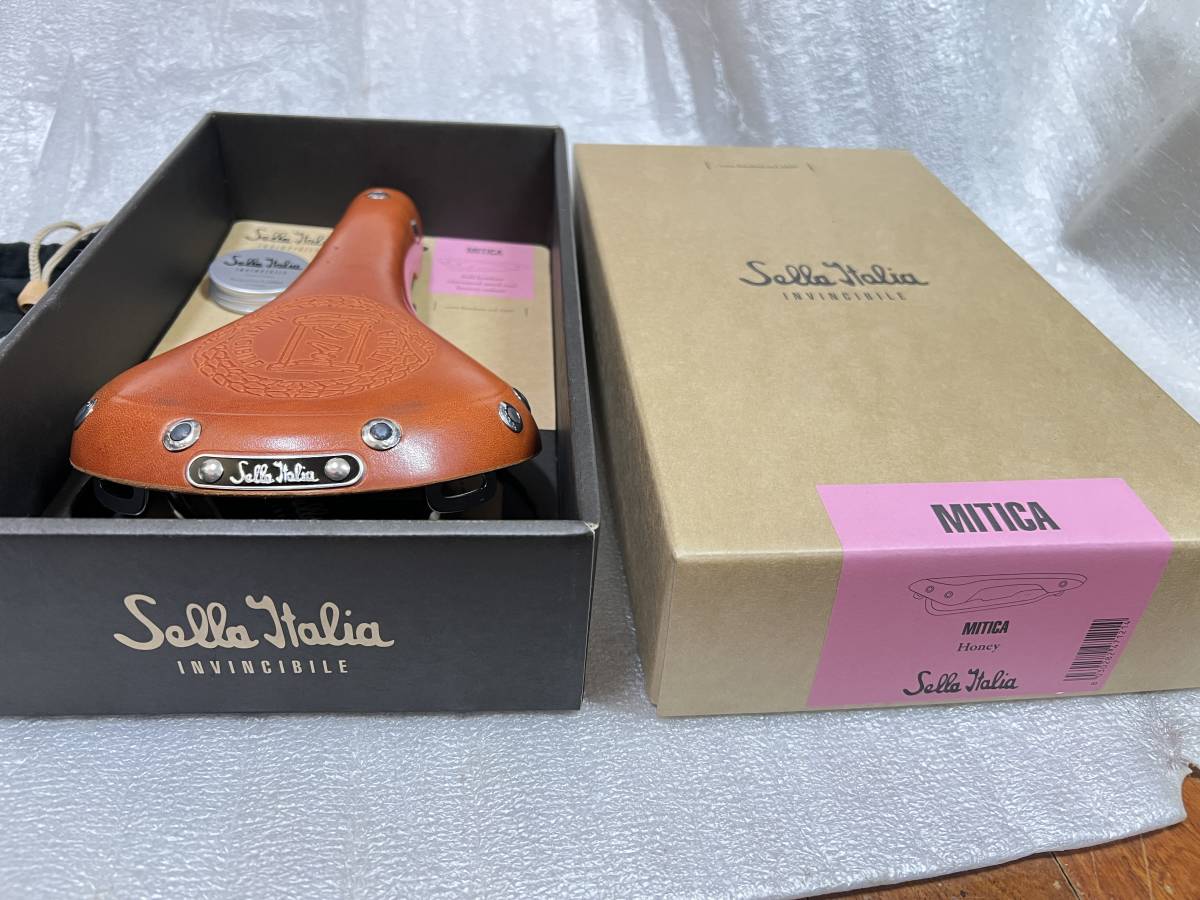 新品 箱入 セライタリア ミチカ SELLE ITALIA MITICA 本革サドル 茶 _画像3