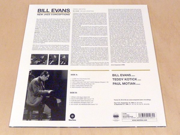 未開封 ビル・エヴァンス New Jazz Conceptions 限定リマスター180g重量盤LP Bill Evans Waltz For Debby Speak Low Teddy Kotick_画像2