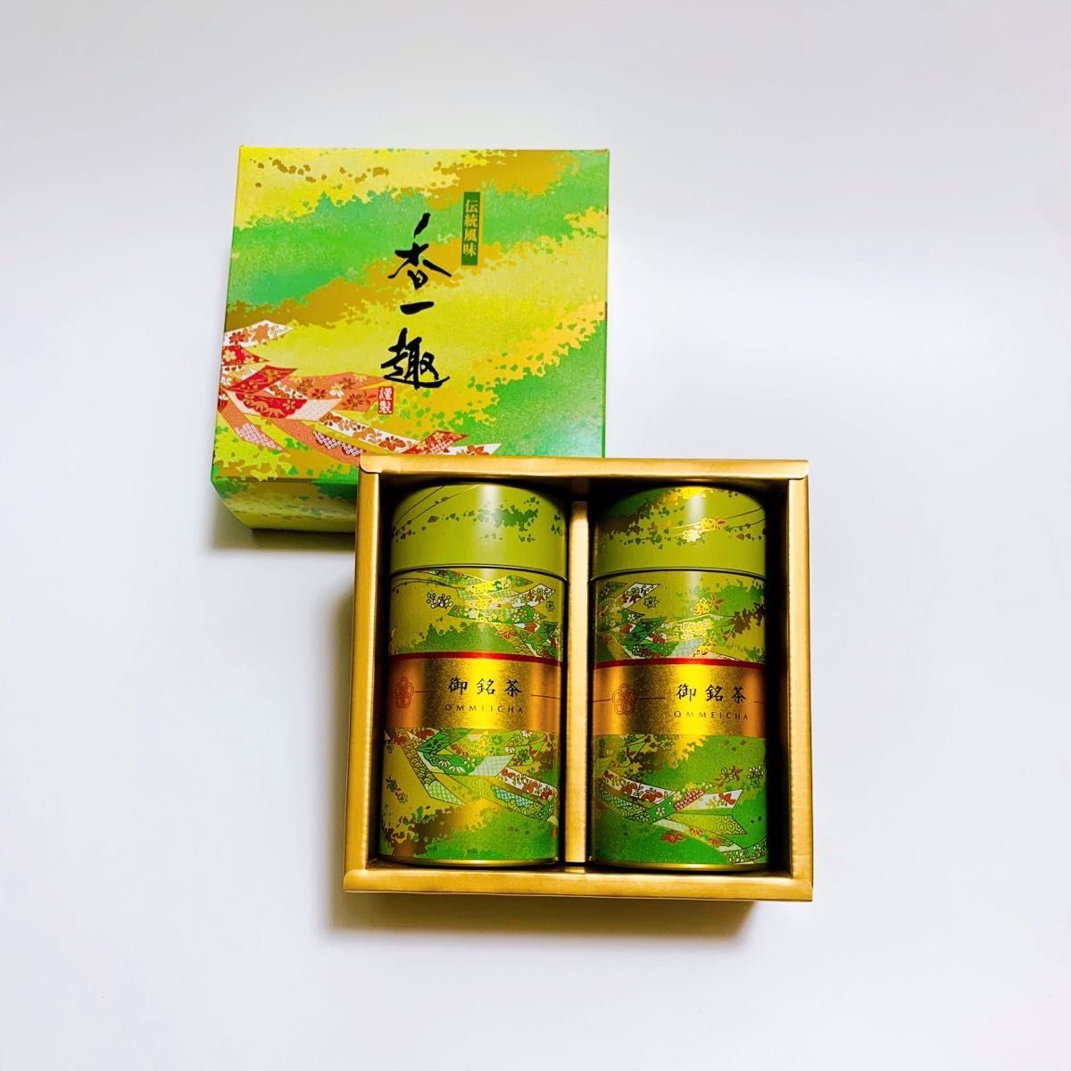 日本茶　ギフトボックス　缶入　2本　合計400g 茶葉　歳暮　中元　贈り物