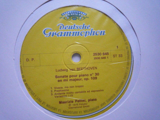 SH35 仏DGG盤LP ベートーヴェン/ピアノ・ソナタ30、31番 ポリーニの画像3