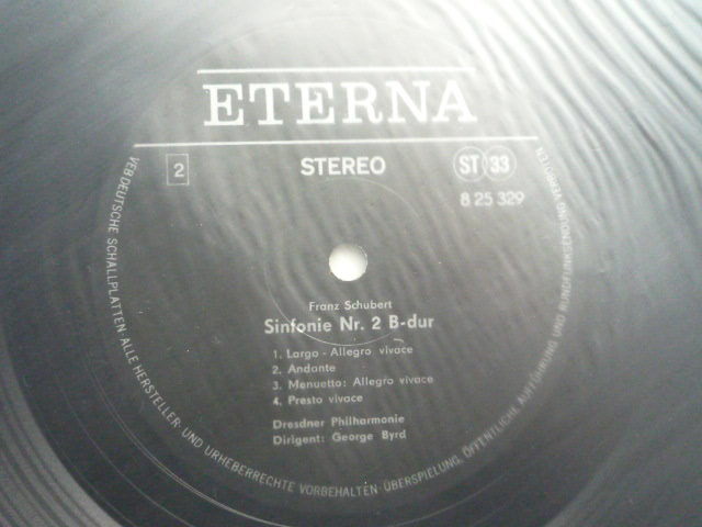 SI60 東独ETERNA盤LP 交響曲　ハイドン/99番、シューベルト/2番 バード/ドレスデンPO 黒銀STEREO_画像3