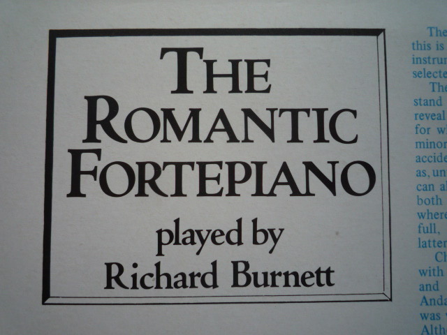 SK20 英AMONRA盤LP THE ROMANTIC FORTEPIANO シューマン/子供の情景、ショパン他 R・ベネット DIGITAL_画像2