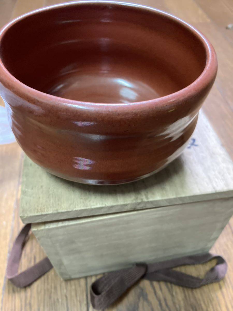 【雑貨】 食器 茶道具 赤鉄釉 茶碗 抹茶碗 酒器 陶器 抹茶茶碗 _画像2