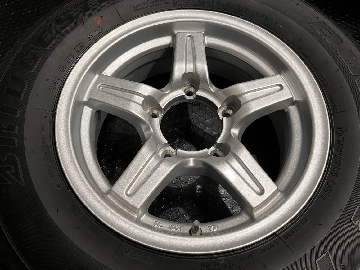 【BS DUELER H/T 684II 195/80R15】夏タイヤ【社外ホイール 15インチ 5.5J5HPCD139.7+5】20年製 バリ溝 ジムニーシエラ　(VTK943)_画像4