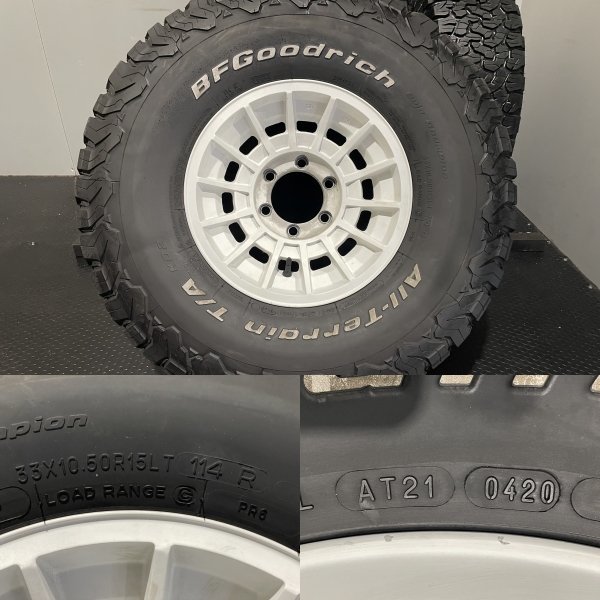 【BF Goodrich All-Terrain 33×10.50R15LT】夏タイヤ【ENKEI MAG バハ 15インチ 7J6HPCD139.7約-11】専用ナット付属 バリ溝　(MTD527MS)_画像9