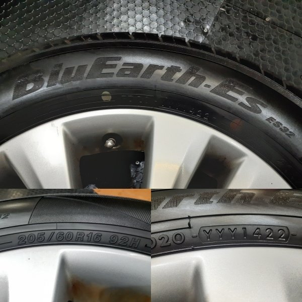 【YOKOHAMA BluEarth-Es ES32 205/60R16】夏タイヤ【トヨタ ヴォクシー 純正ホイール 16インチ 6J5HPCD114.3+50】22年製 バリ溝 (VTI914)の画像10