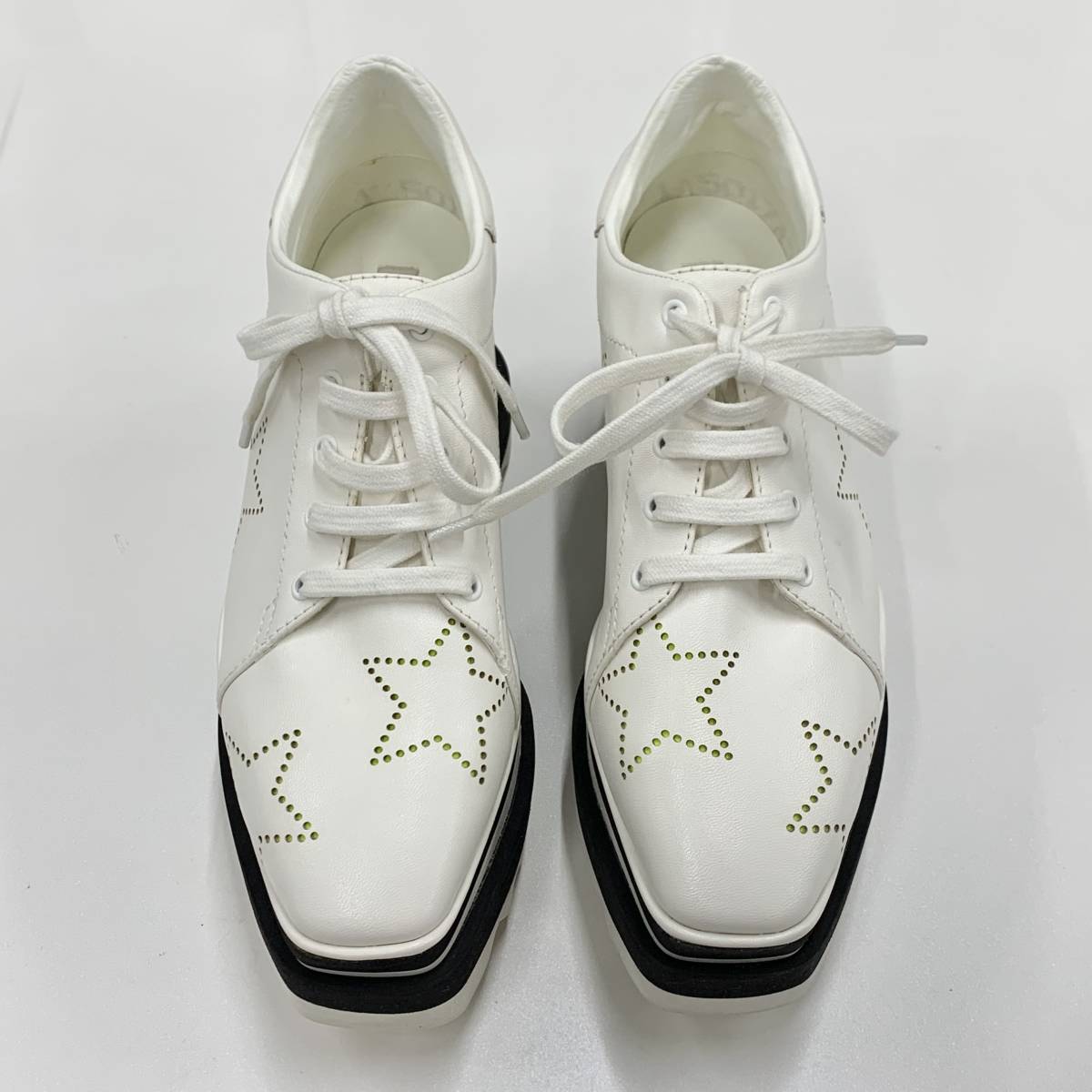 8111 Stella McCartney Ellis leather Star thickness bottom shoes white 
