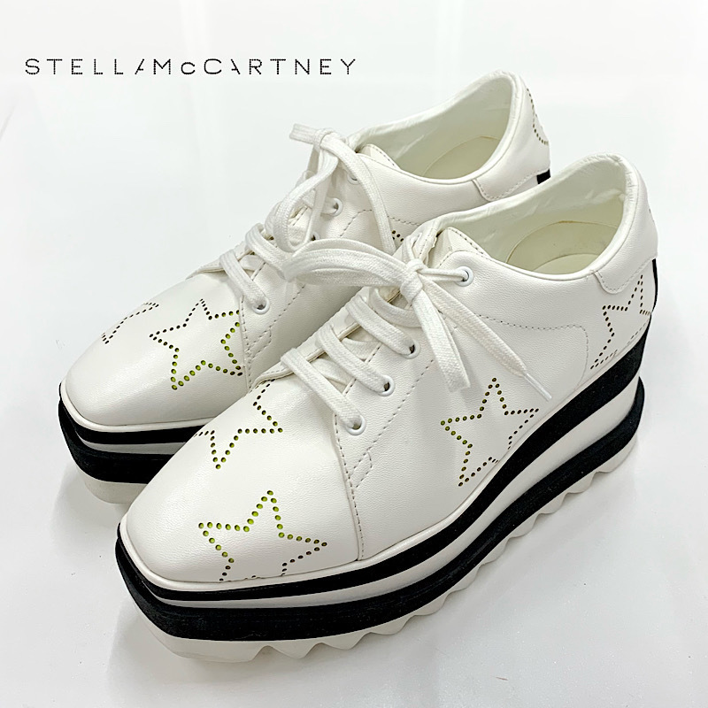 8111 Stella McCartney Ellis leather Star thickness bottom shoes white 