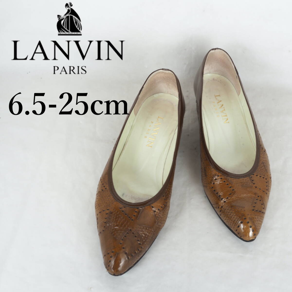 MK4733*LANVIN*ランバン*レディースパンプス*6.5-25cm*茶_画像1