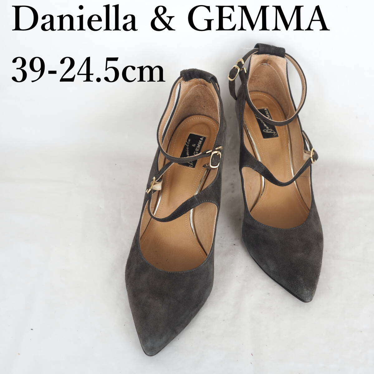 MK4793*Daniella & GEMMA*ダニエラアンドジェマ*レディースパンプス*39-24.5cm*濃いグレー_画像1