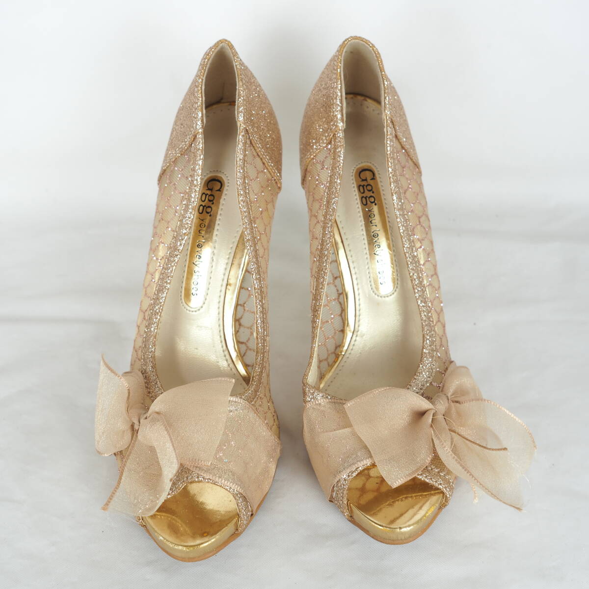 MK5040*Ggg your lovely shoes* открытый tu туфли-лодочки *22.5cm соответствует * Gold 