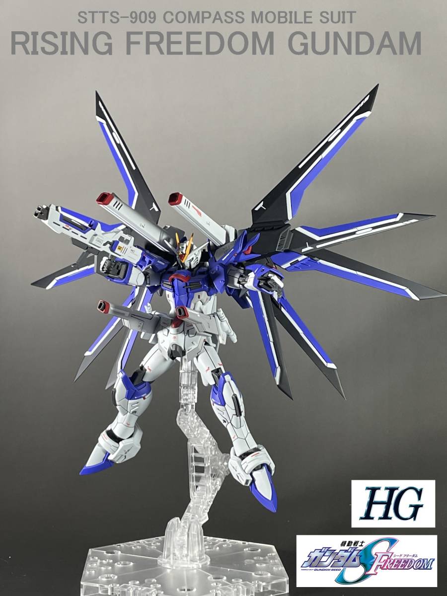 HG ライジングフリーダムガンダム 改造改修、全塗装完成品_画像1