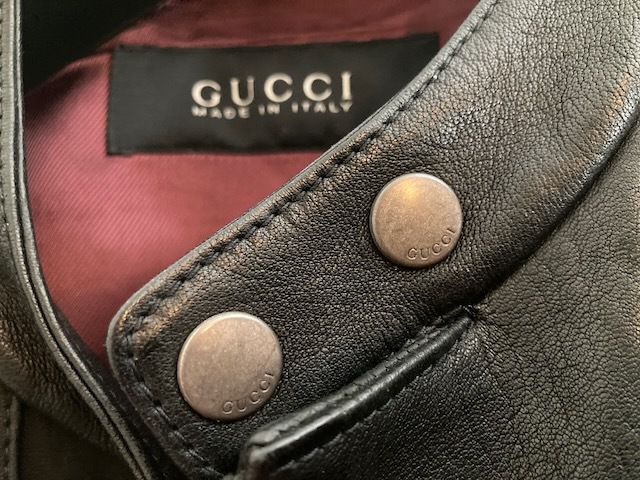 ★GUCCI　グッチ　シングル　ダブルジップ　ライダース　ブルゾン　46★_画像4