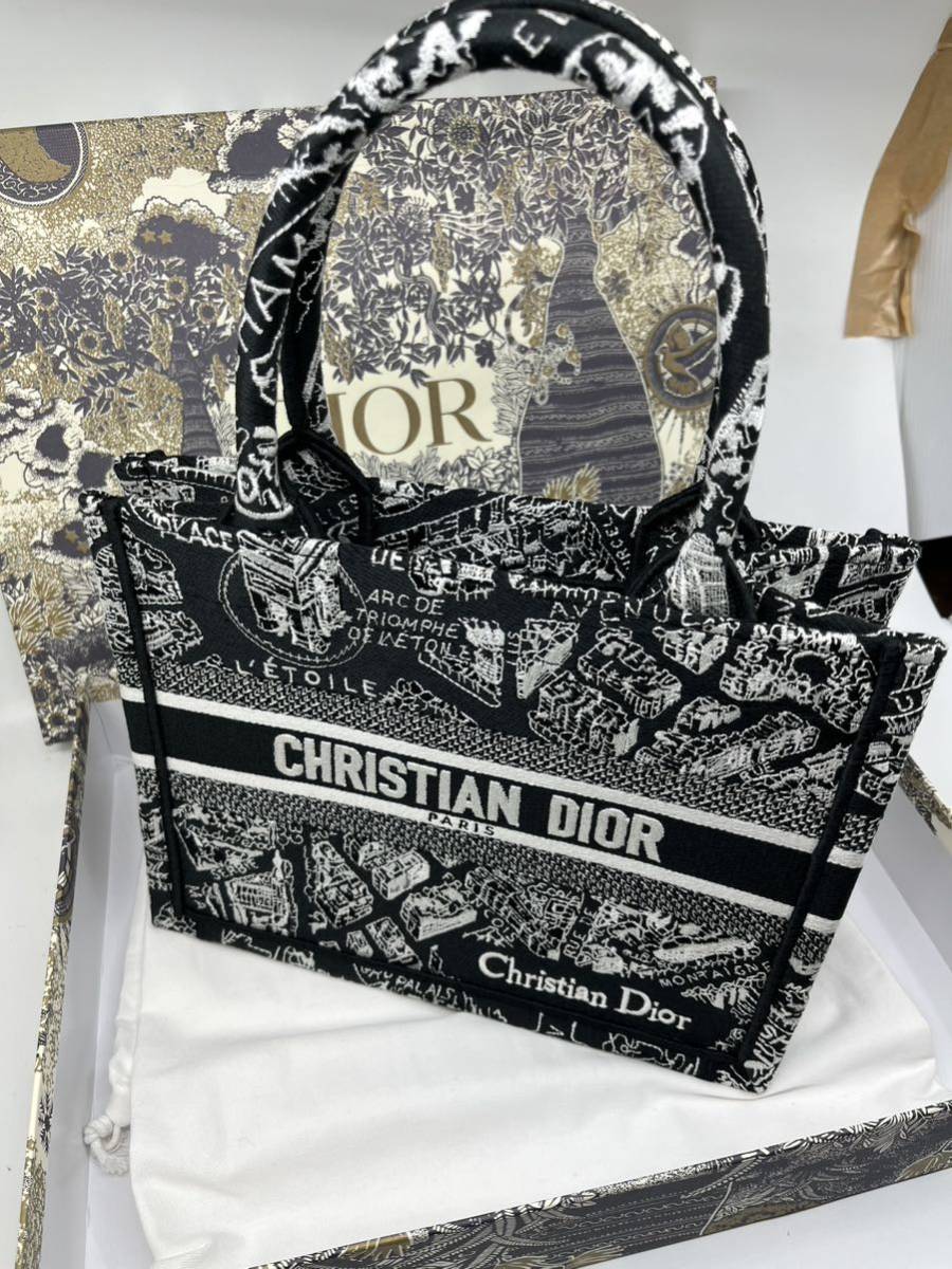 【極美品】Dior ブックトート スモール パリ市街刺繍