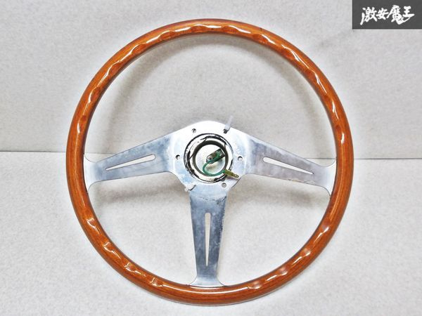 NARDI ナルディ ウッド サイドスポーク ステアリング ハンドル 直径約365ｍｍ 36.5パイ リング ホーンボタン付 汎用 即納 棚M-3-6の画像6