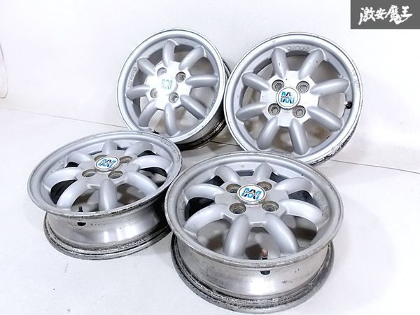 ●ダイハツ 純正 MINILITE ミニライト L700S L710S ミラジーノ 14インチ 4.5J +45 PCD100 4H 4穴 ホイール 4本セット ムーヴ ワゴンR 棚_画像1