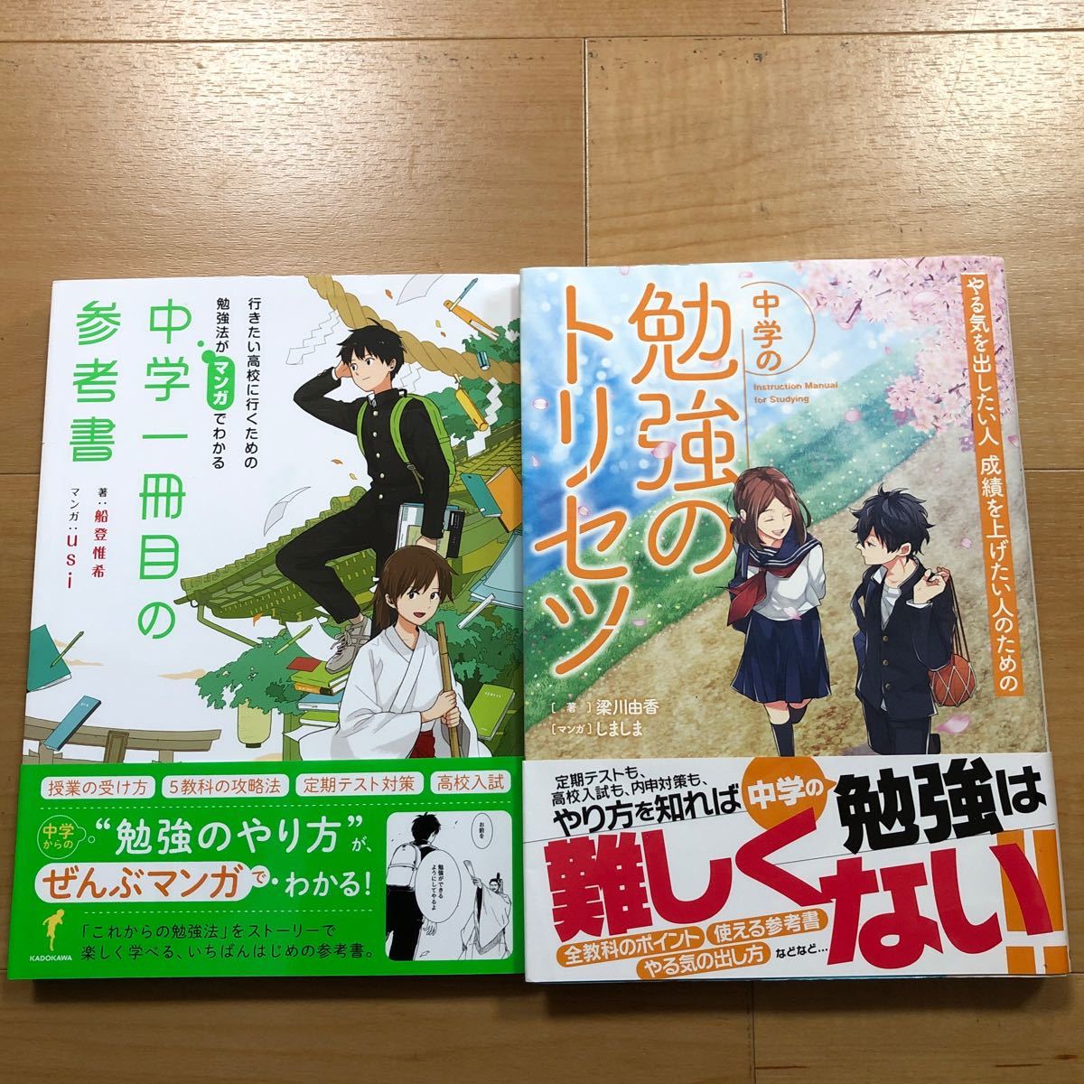 【L】2冊セット　マンガでわかる　中学一冊目の参考書＆やる気を出したい人　成績を上げたい人のための　中学の勉強のトリセツ_画像1