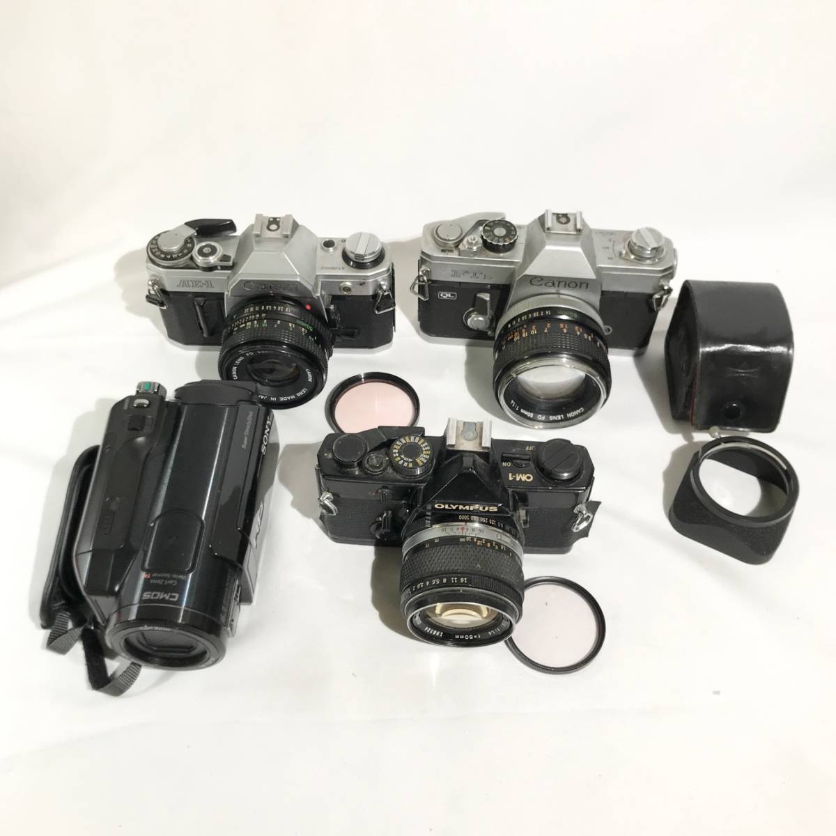 【カメラアクセサリーまとめ！】Canon AE-1 FTb OLYMPUS OM-1 SONY HDV1080i 他 【2402290-1/286/rgmry】_画像1