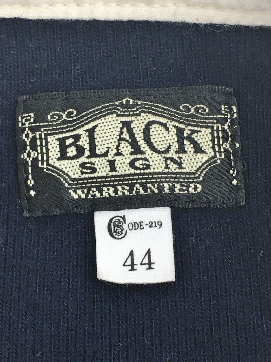 ブラックサイン ノーカラーシャツ 44 ネイビー 2402WS072_画像3