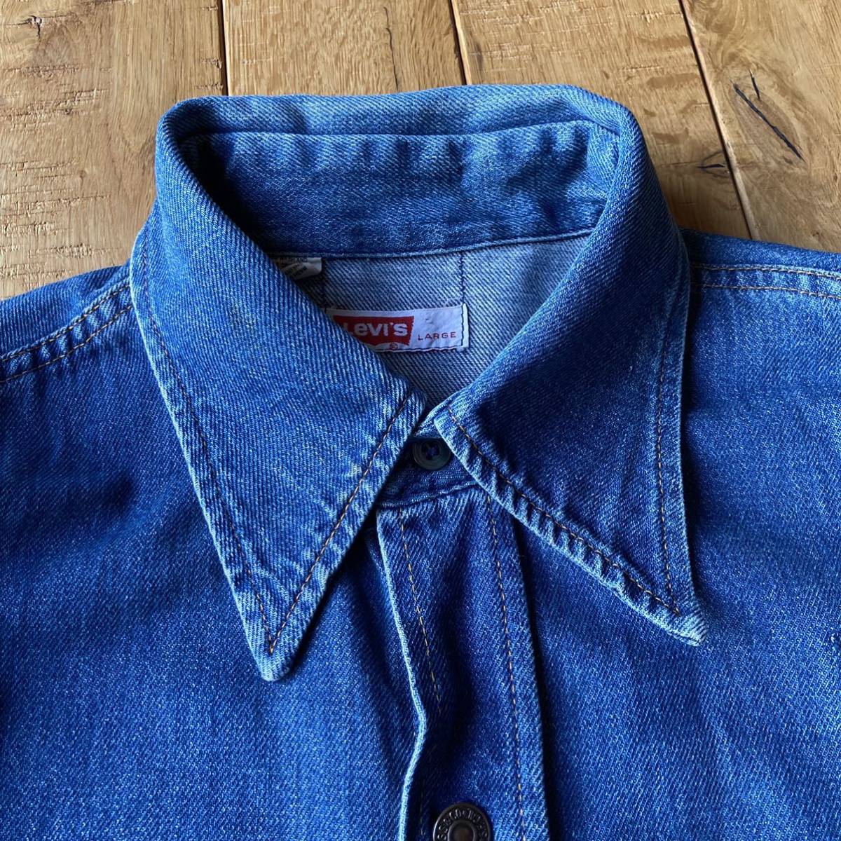 Levis デニムシャツ 中古 L リーバイス 70's vintage 激レア　古着 アメカジ_画像8