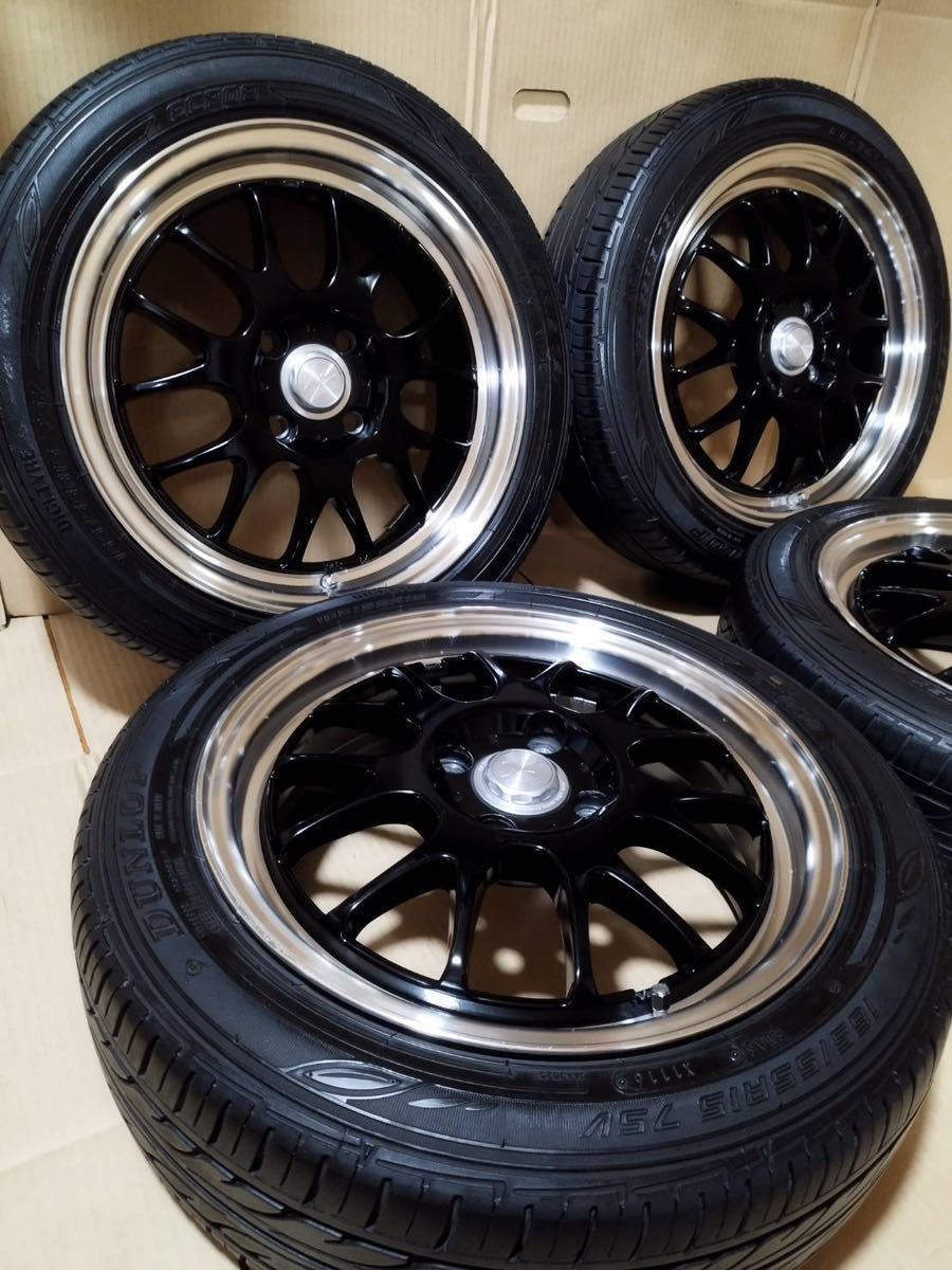 ☆CRIMSON クリムソンRS ST AIR 15インチ 165/55R15 5.5J-15 PCD100 in45 DUNLOP EC202 N-BOX スペーシア タント デイズ EK 軽自動車_画像2