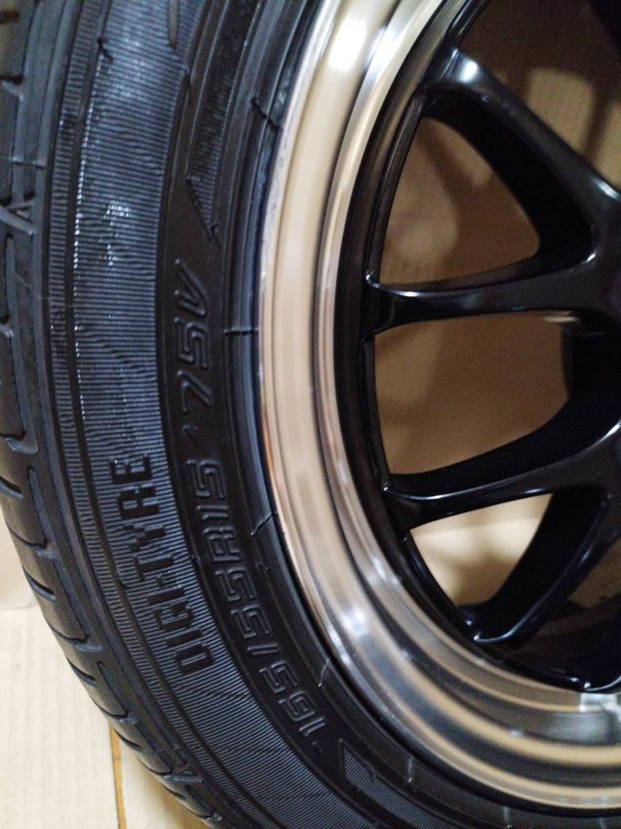 ☆CRIMSON クリムソンRS ST AIR 15インチ 165/55R15 5.5J-15 PCD100 in45 DUNLOP EC202 N-BOX スペーシア タント デイズ EK 軽自動車_画像6