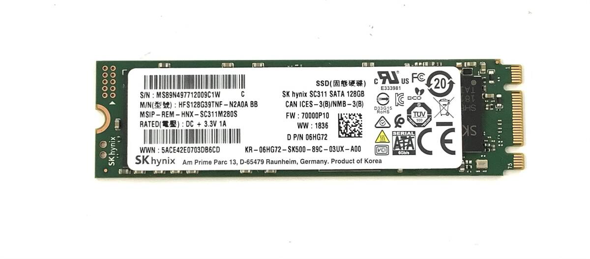 S6022731 SKhynix SATA M.2 128GB SSD 1 point [ used operation goods ]