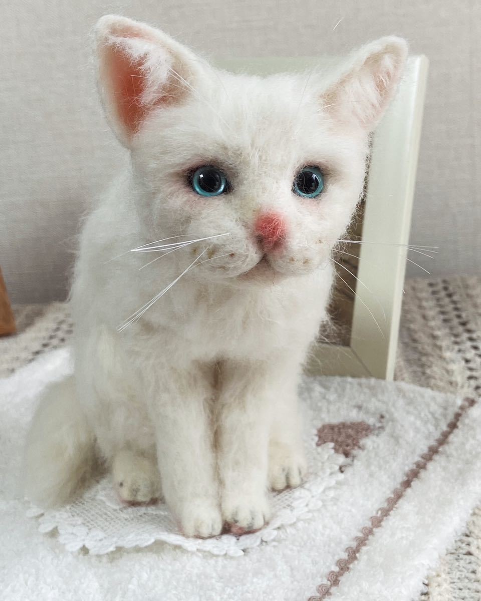 「白猫」羊毛フェルト 猫ちゃん 猫 ハンドメイド @白猫_画像5