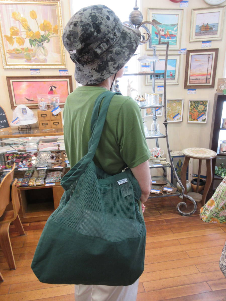 ★ダルトン　Cotton half mesh bag Lサイズ GREEN コットンハーフメッシュバッグ★_画像2