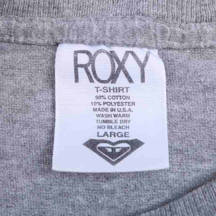  Roxy short sleeves T-shirt Logo T Mini T sportswear lady's L size gray ROXY