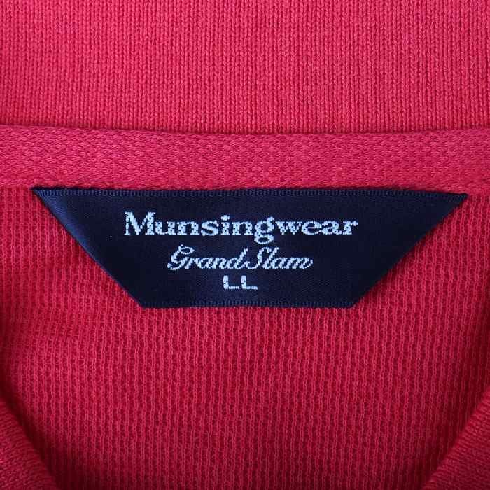 マンシングウェア ポロシャツ 半袖 大きいサイズ コットン100% スポーツ トップス 日本製 赤 メンズ LLサイズ レッド Munsing wear_画像3